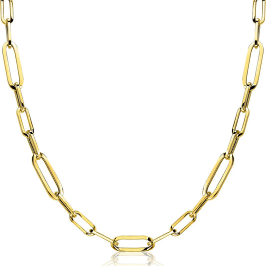 ZINZI COLLIER GOLD PLATED OVALE SCHAKELS 45CM