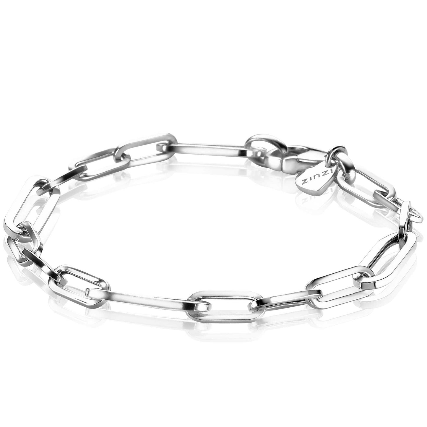 ZINZI ARMBAND ZILVER OVALE SHAKELS