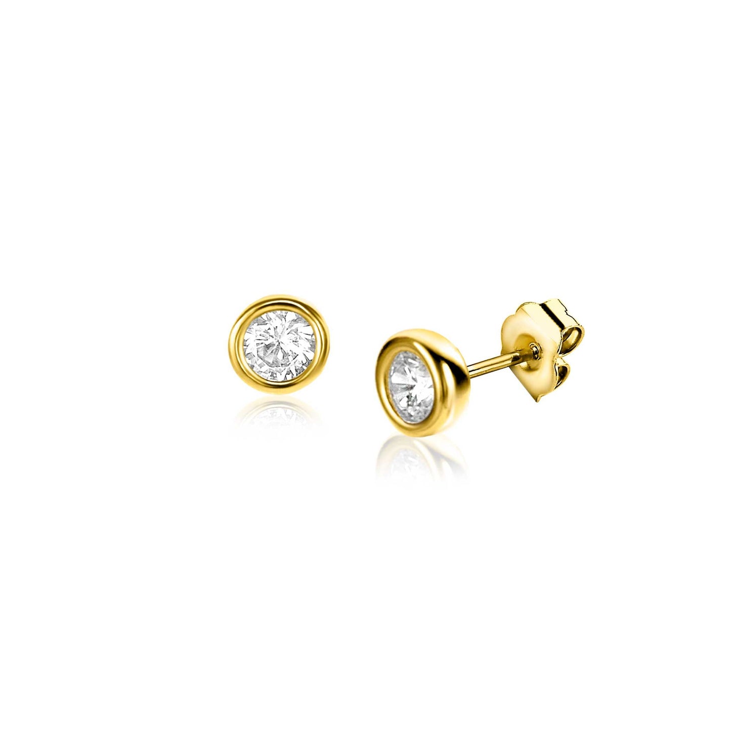 ZINZI GOLD 14KT OORKNOPJES 4MM ZGO451