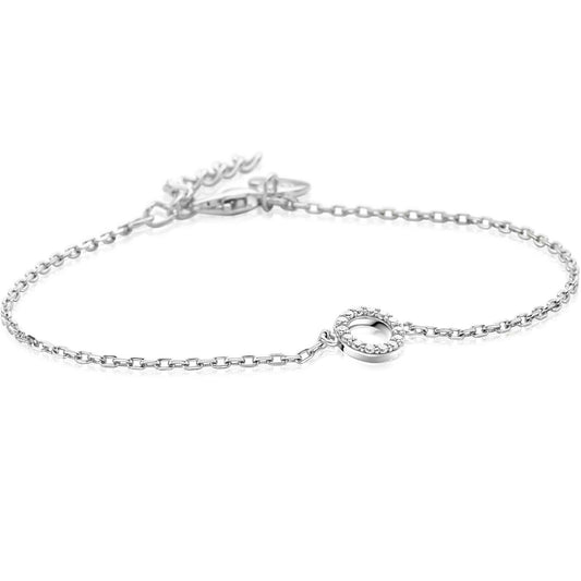 ZINZI ARMBAND ZILVER MET OPEN RONDJES ZIRC