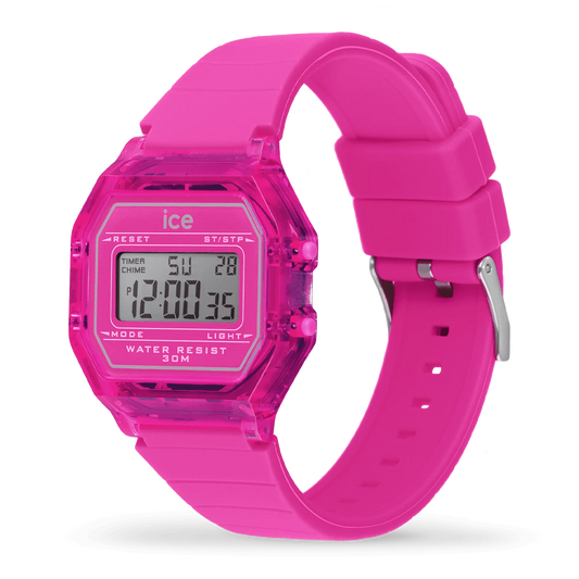 Ice Watch digit retro - Neon pink - Clear - Small