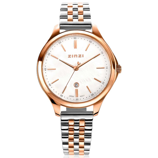 ZINZI HORLOGE ROSÉ-ZILVER BICOLOUR ZIW1018