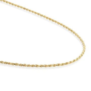 SPARKLING Necklace Rope Chain Gold Plated Silver 50CM