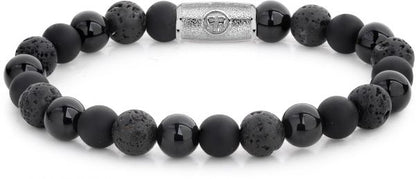 REBEL & ROSE Armband Black Rocks 8MM M