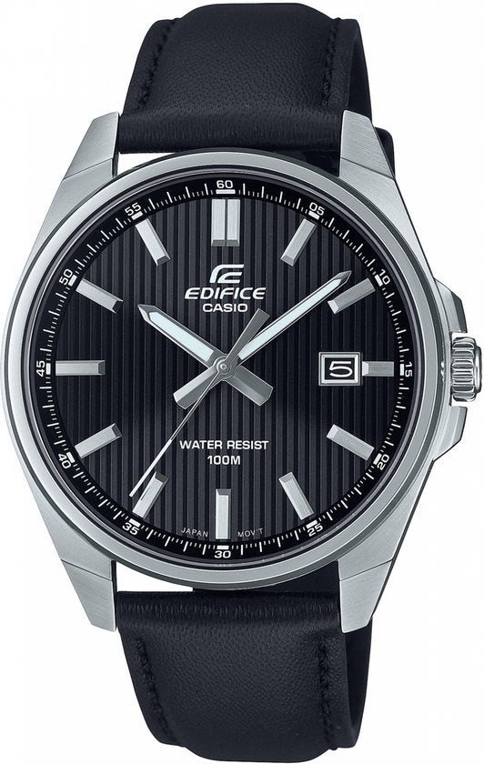 EDIFICE ZILVER ZWART LEER EFV-150L-1AVUEF