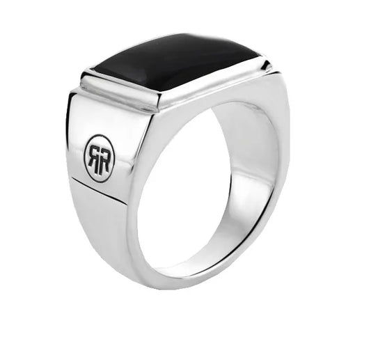 Rebel & Rose Ring square onyx lowneck RR-RG030-S