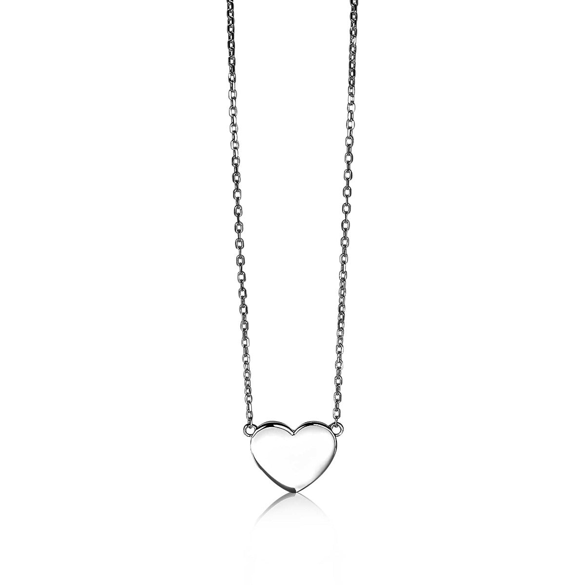 Zinzi zilveren ketting 43cm met hart plaatje