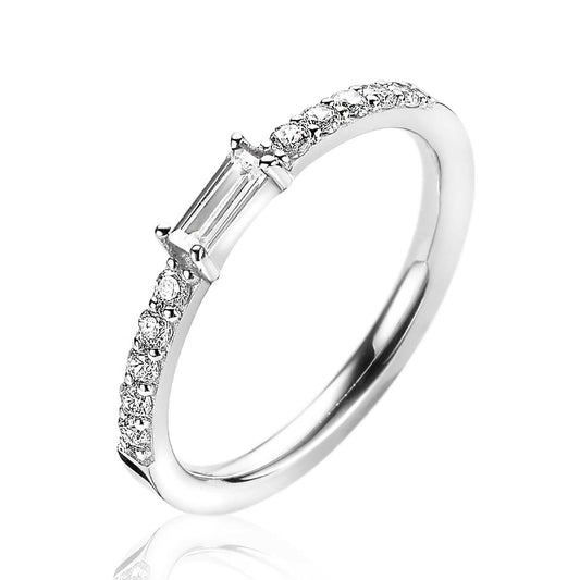 ZINZI ring baguette zirkonia wit