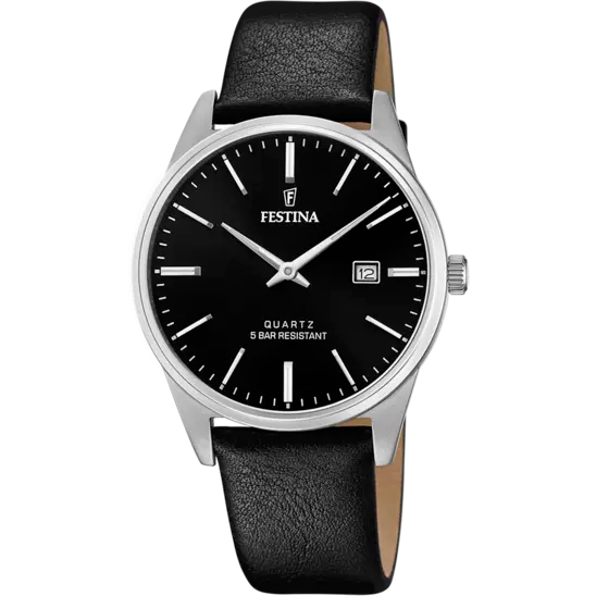 FESTINA HEREN CLASSICS LEER ZWART HORLOGE F20512/4