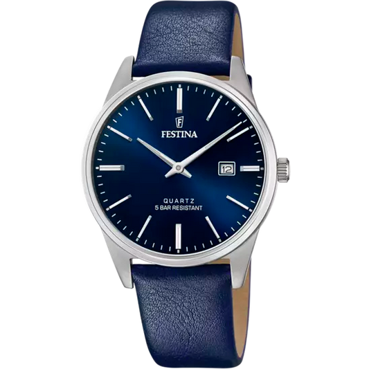 FESTINA HEREN CLASSICS LEER BLAUW HORLOGE F20512/3