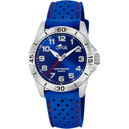 LOTUS KINDERACHTIG BLAUW JUNIOR COLLECTION RUBBER HORLOGE ARMBAND 18663/2