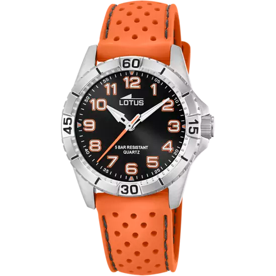 LOTUS KINDERACHTIG ORANJE JUNIOR COLLECTION RUBBER HORLOGE ARMBAND 18663/1