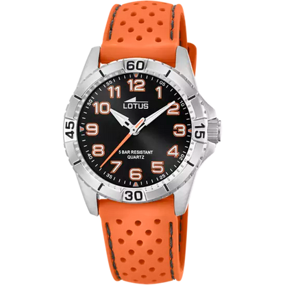 LOTUS KINDERACHTIG ORANJE JUNIOR COLLECTION RUBBER HORLOGE ARMBAND 18663/1