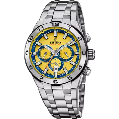 FESTINA HEREN CHRONO BIKE GEEL ZILVERKLEURIG HORLOGE F20670/4