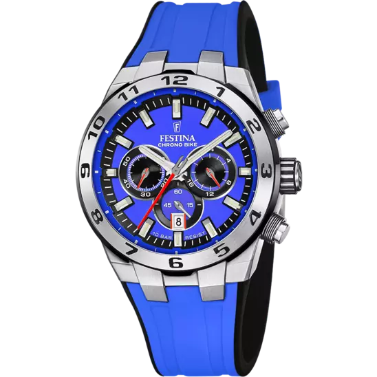 FESTINA HEREN CHRONO BIKE LICHT BLAUW SILICONE HORLOGE F20671/3