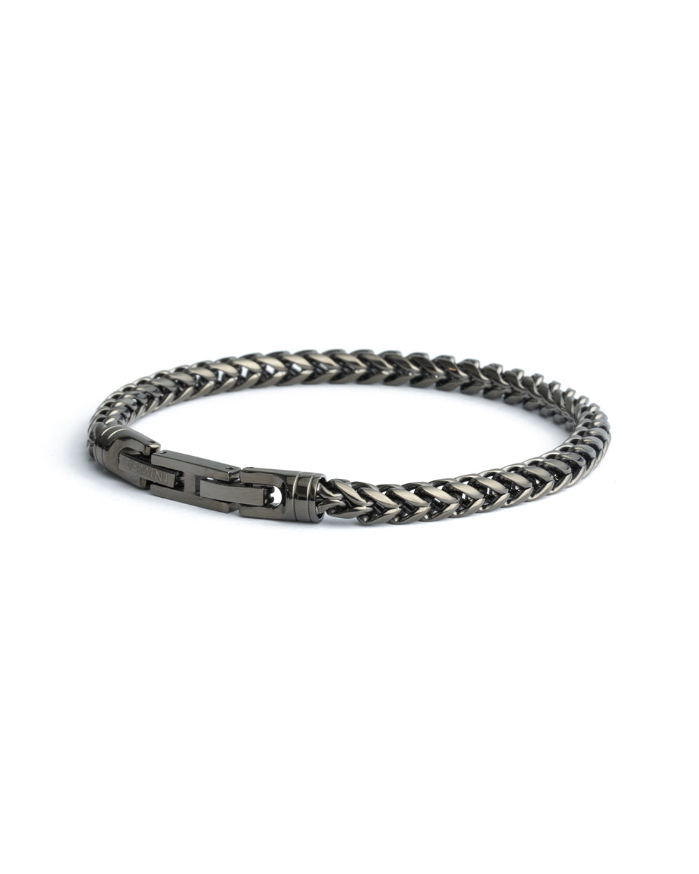 GEMINI 5mm foxtail bracelet in stainless steel with black finish