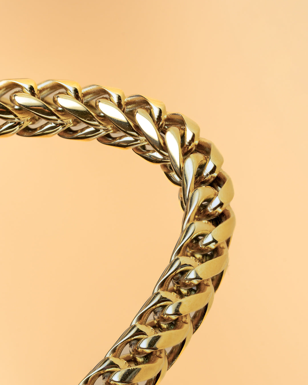 GEMINI 5mm foxtail bracelet in stainless steel with gold-plated finish