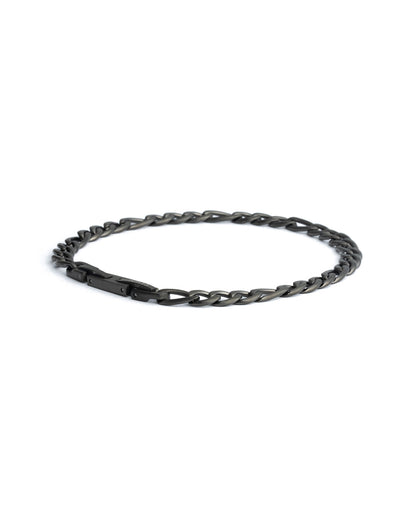 GEMINI Floris 5mm figaro stainless steel chain with black finish