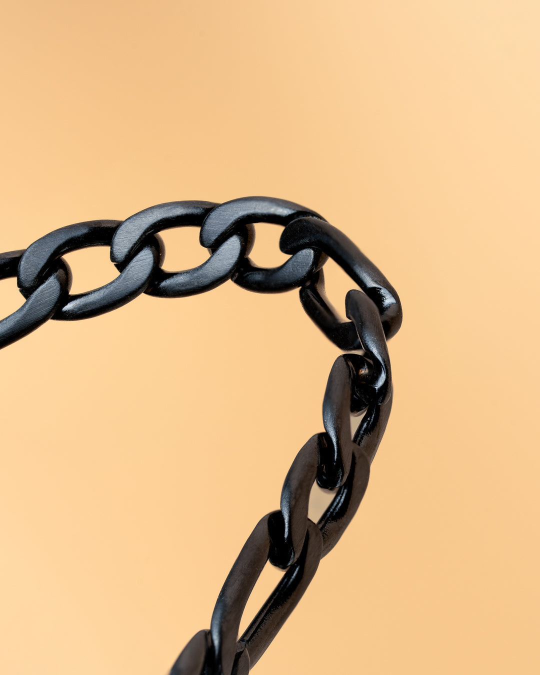 GEMINI Floris 5mm figaro stainless steel chain with black finish