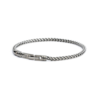 GEMINI3mm foxtail bracelet in stainless steel with black finish