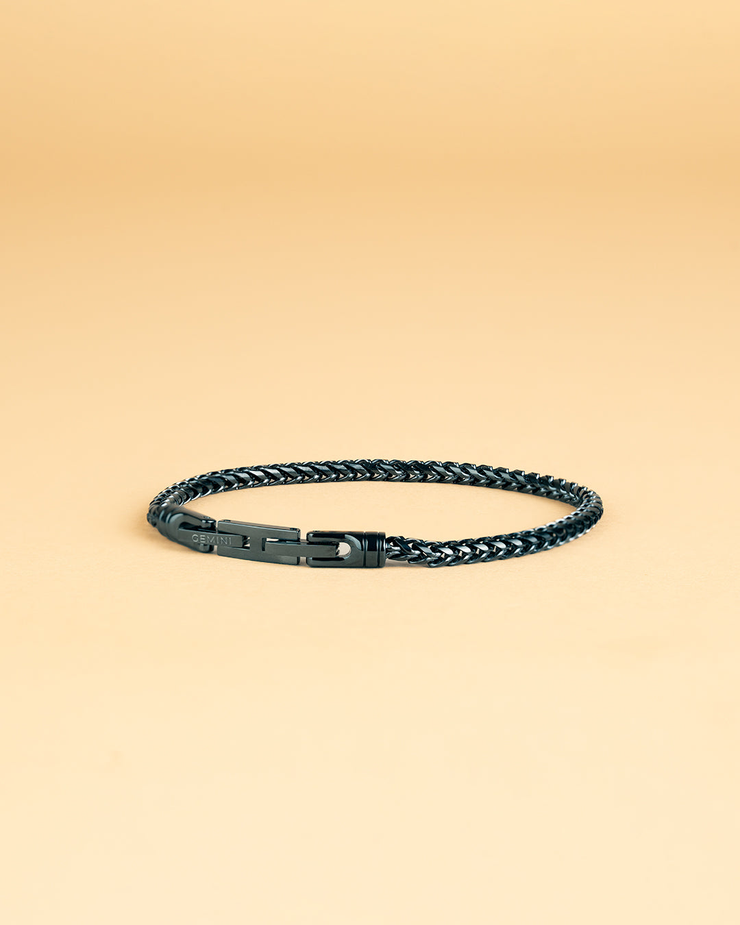 GEMINI3mm foxtail bracelet in stainless steel with black finish