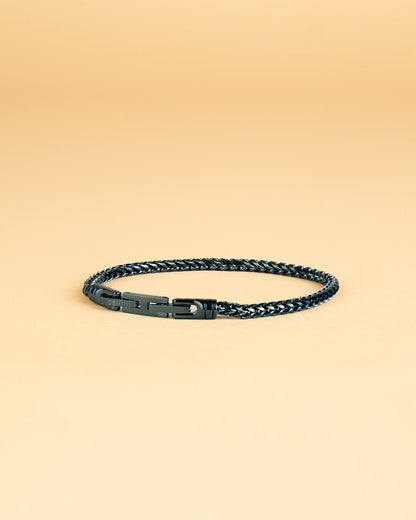 GEMINI3mm foxtail bracelet in stainless steel with black finish