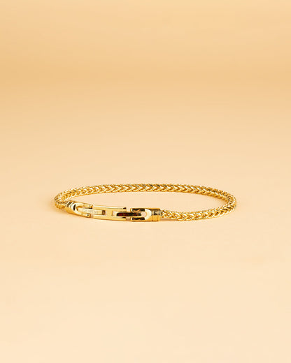 GEMINI 3mm foxtail bracelet in stainless steel with gold-plated finish