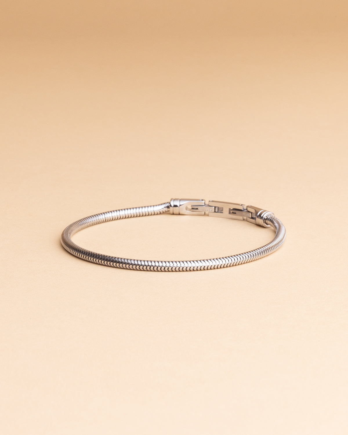 GEMINI 3mm Snake chain bracelet with silver finish