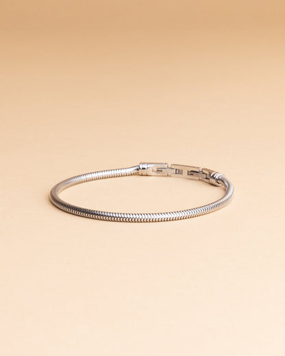 GEMINI 3mm Snake chain bracelet with silver finish