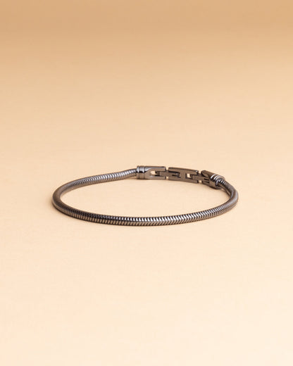 GEMINI 3mm Snake chain bracelet with black finish
