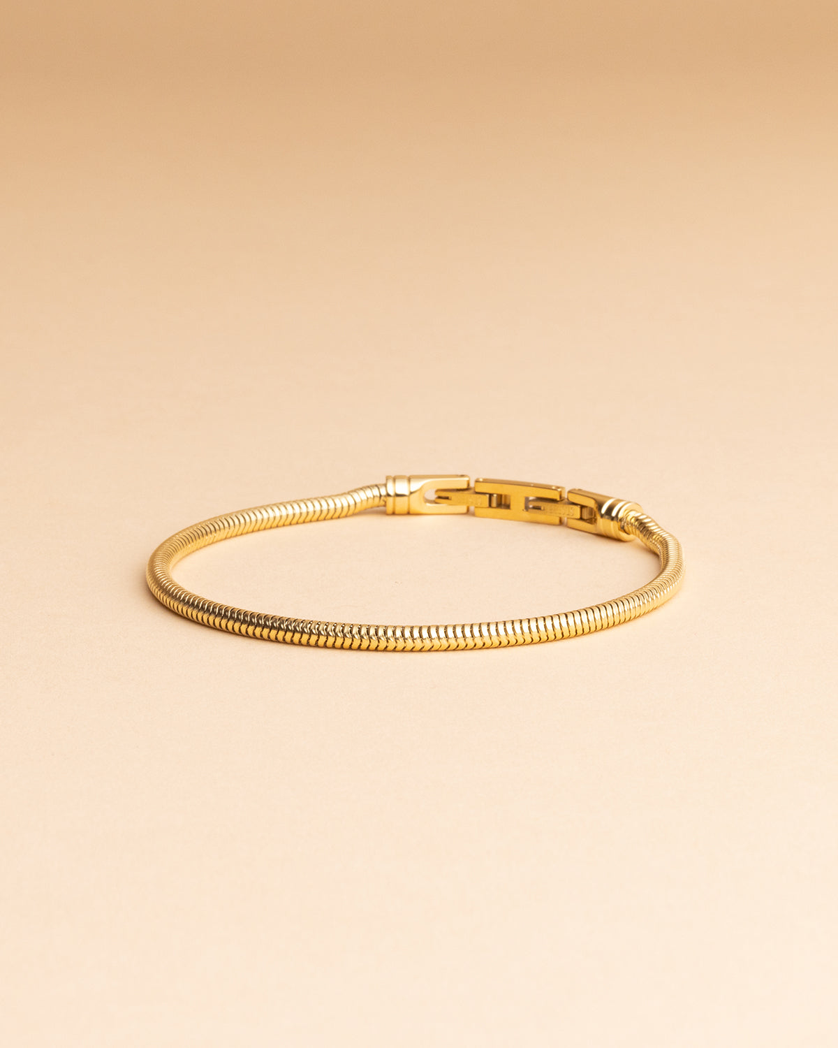 GEMINI 3mm Snake chain bracelet with golden finish