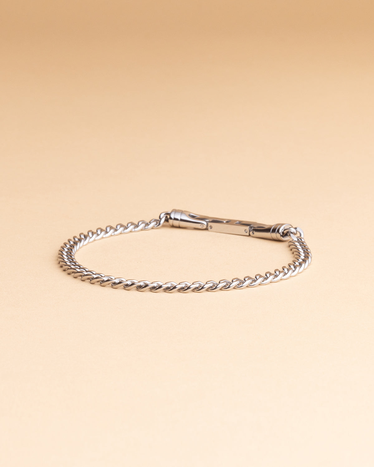 GEMINI Omnis 5mm Cuban chain bracelet with silver finish