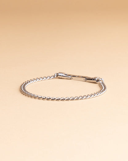 GEMINI Omnis 5mm Cuban chain bracelet with silver finish