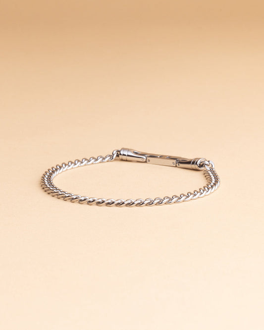 GEMINI Omnis 5mm Cuban chain bracelet with silver finish