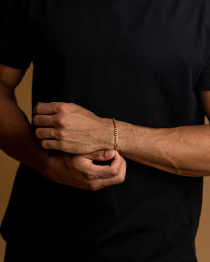 GEMINI Omnis 5mm Cuban chain bracelet with golden finish
