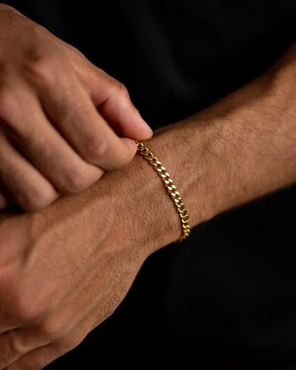 GEMINI Omnis 5mm Cuban chain bracelet with golden finish