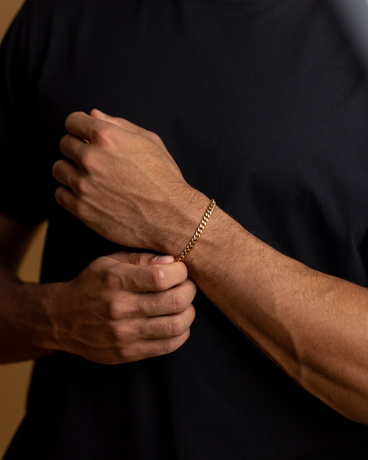GEMINI Omnis 5mm Cuban chain bracelet with golden finish