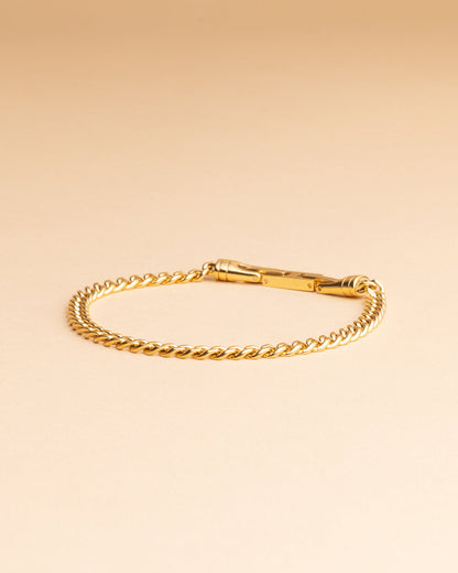 GEMINI Omnis 5mm Cuban chain bracelet with golden finish