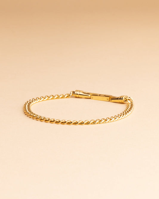GEMINI Omnis 5mm Cuban chain bracelet with golden finish