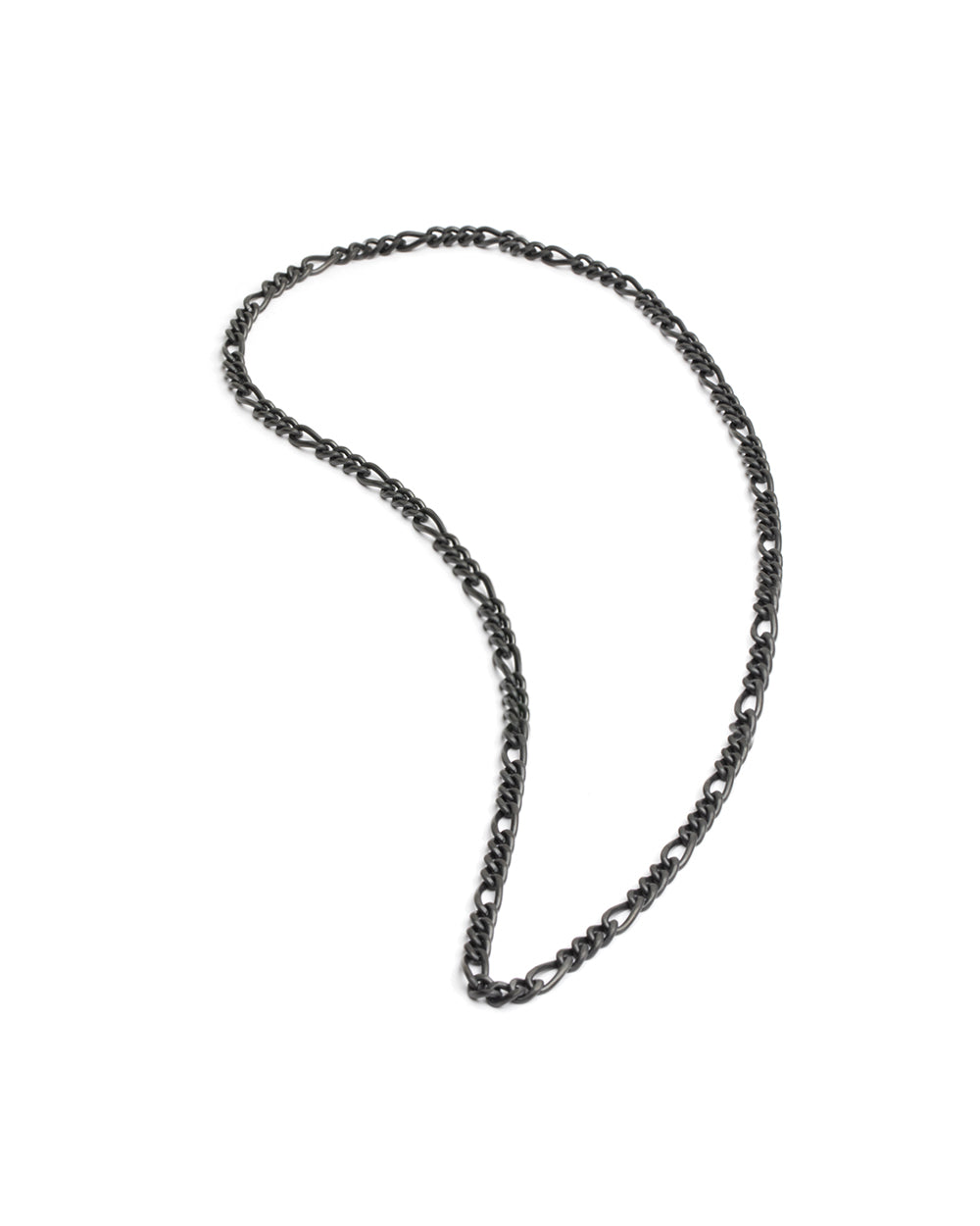 GEMINI Primo 3mm figaro necklace in stainless steel with black finish