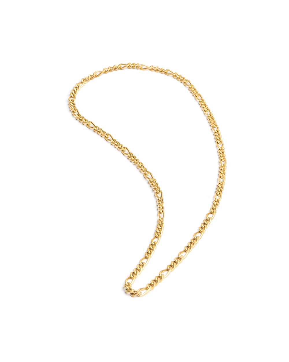 GEMINI Primo 3mm figaro necklace in stainless steel with gold-plated finish