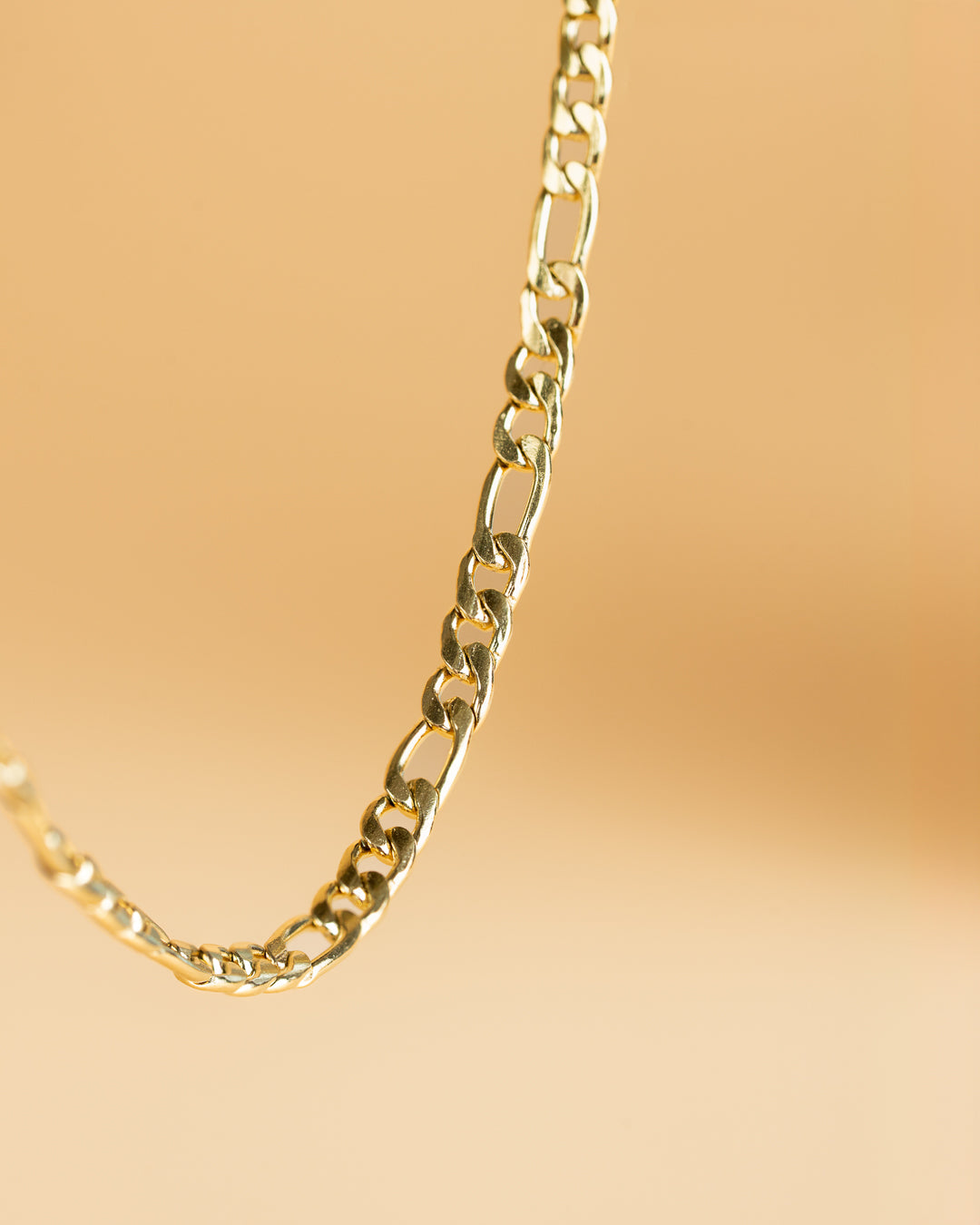 GEMINI Primo 3mm figaro necklace in stainless steel with gold-plated finish