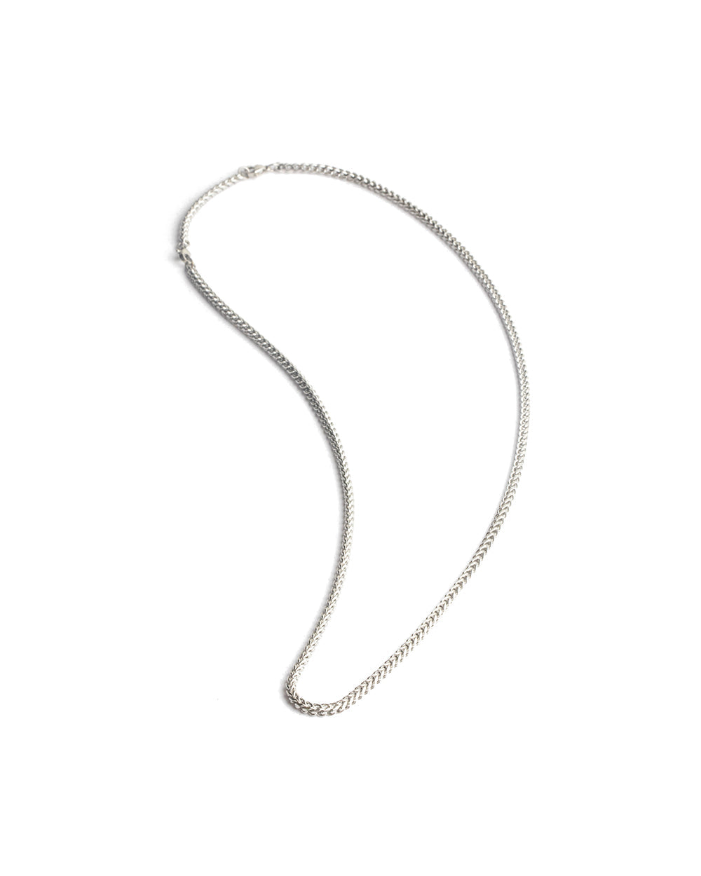 GEMINI Dux 3mm stainlesss steel foxtail necklace with a silver-plated finish