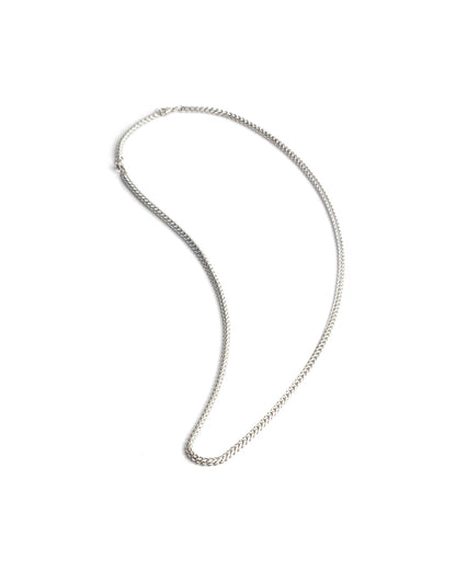 GEMINI Dux 3mm stainlesss steel foxtail necklace with a silver-plated finish