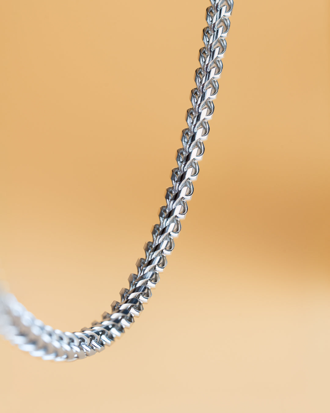 GEMINI Dux 3mm stainlesss steel foxtail necklace with a silver-plated finish