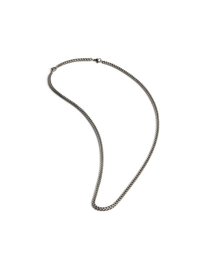 GEMINI Dux 3mm foxtail necklace in stainless steel with black finish