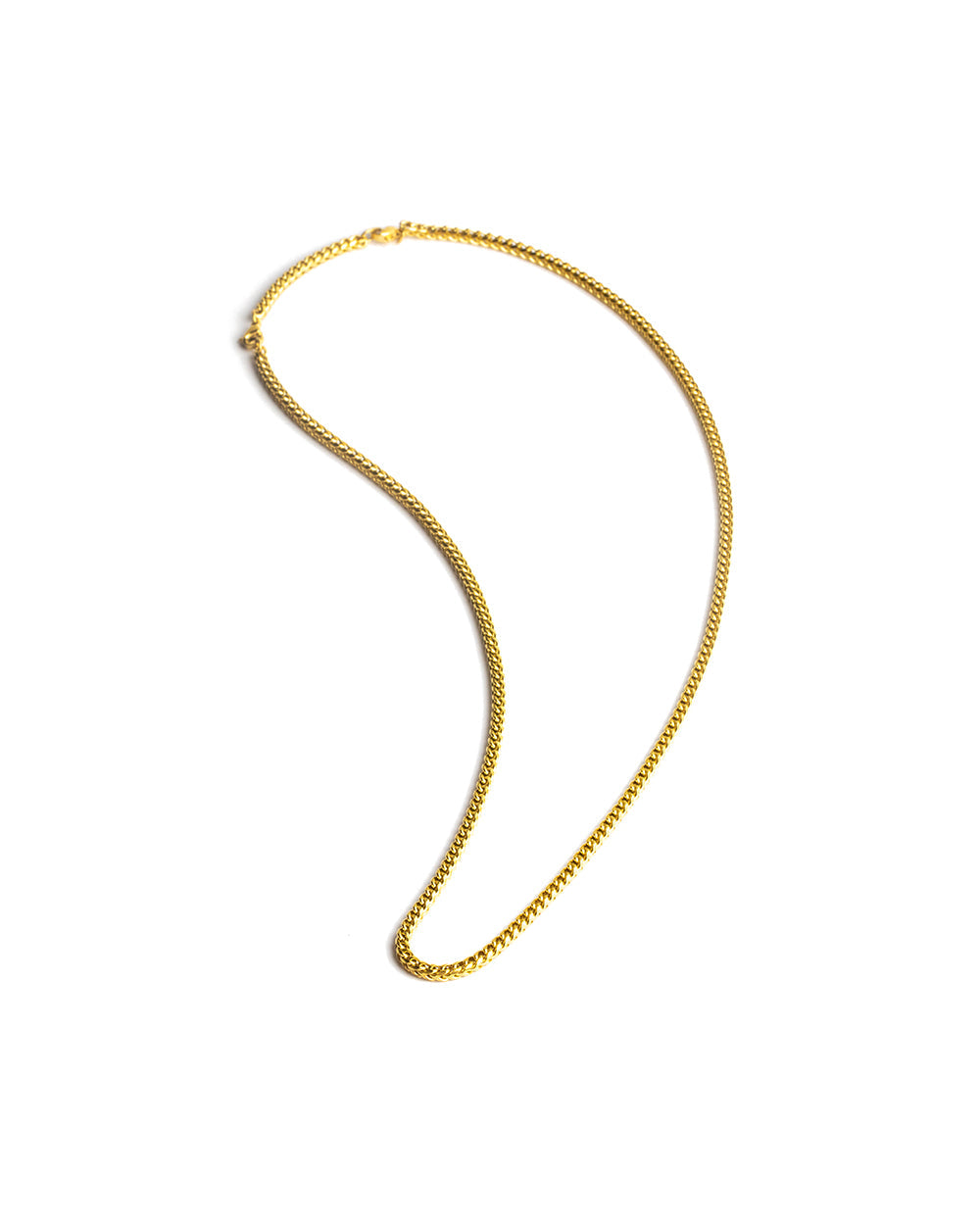 GEMINI Dux 3mm foxtail necklace in stainless steel with 18k gold plated finish