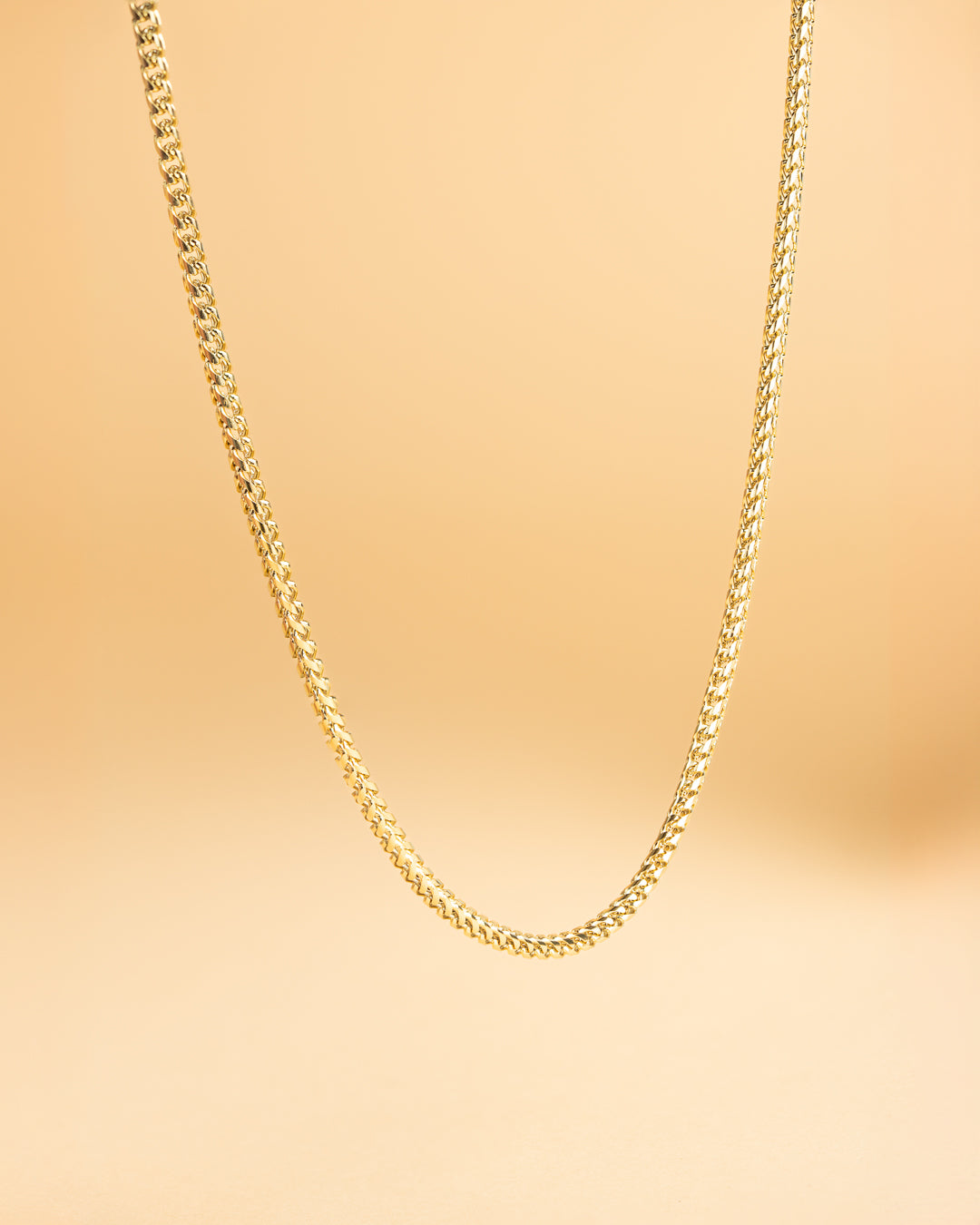 GEMINI Dux 3mm foxtail necklace in stainless steel with 18k gold plated finish