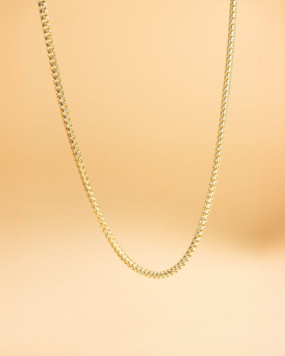 GEMINI Dux 3mm foxtail necklace in stainless steel with 18k gold plated finish