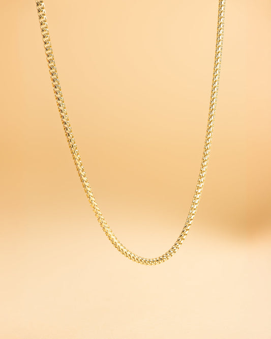 GEMINI Dux 3mm foxtail necklace in stainless steel with 18k gold plated finish